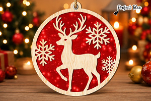 Christmas Reindeer Laser Cut SVG, an Object Graphic by OK Design
