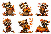 Whimsical Autumn Raccoon Clipart, a Seasonal Illustration by Designworld (Thumbnail 2 of 8)