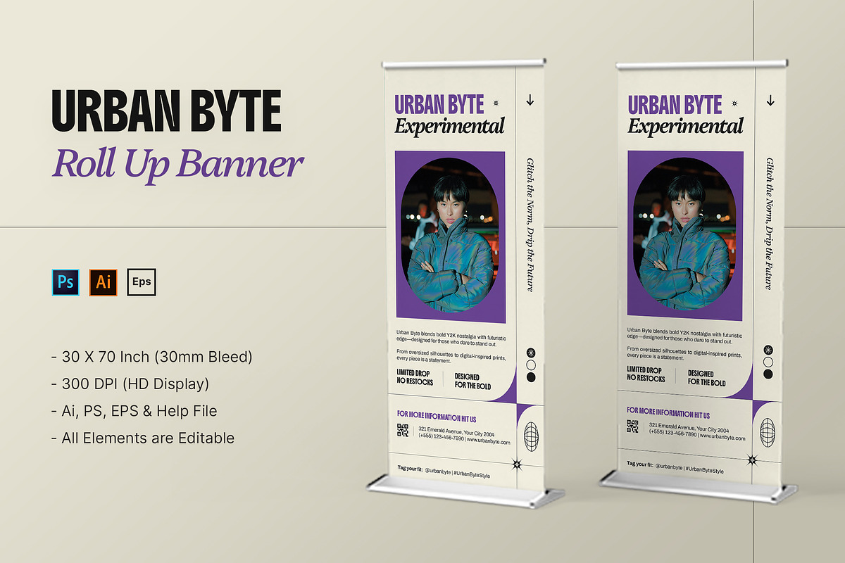 Urban Byte - Roll Up Banner, a Print Template by StreaksideStd (Photo 1 of 3)