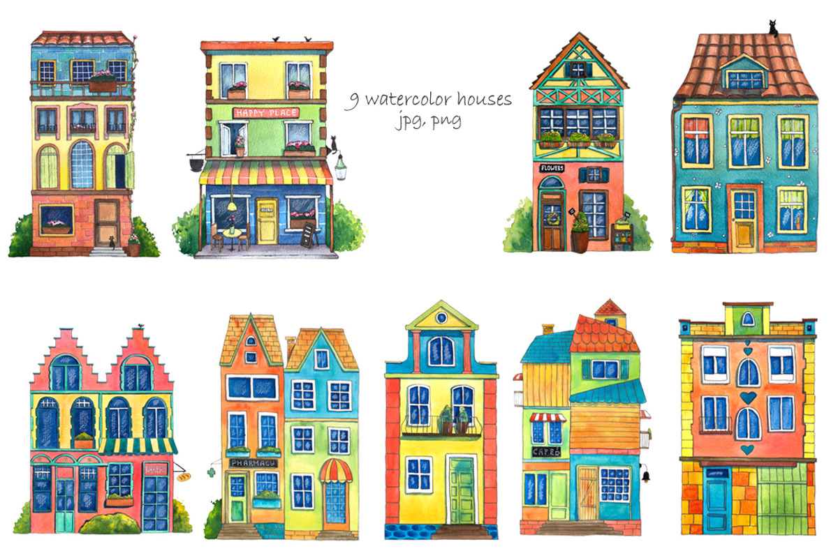 Happy Place Watercolor Set, an Illustration by Daria's Magic World (Photo 2 of 7)