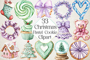 Christmas Pastel Cookie Clipart Bund, an Illustration by DreamPrint404 (Thumbnail 1 of 7)