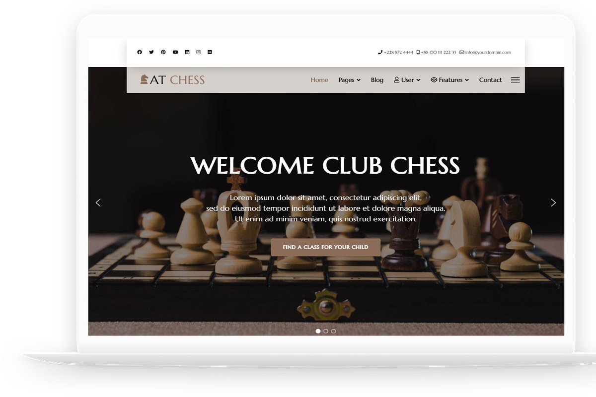 AT Chess Onepage WordPress Theme, a WordPress Template by LTheme (Photo 2 of 2)