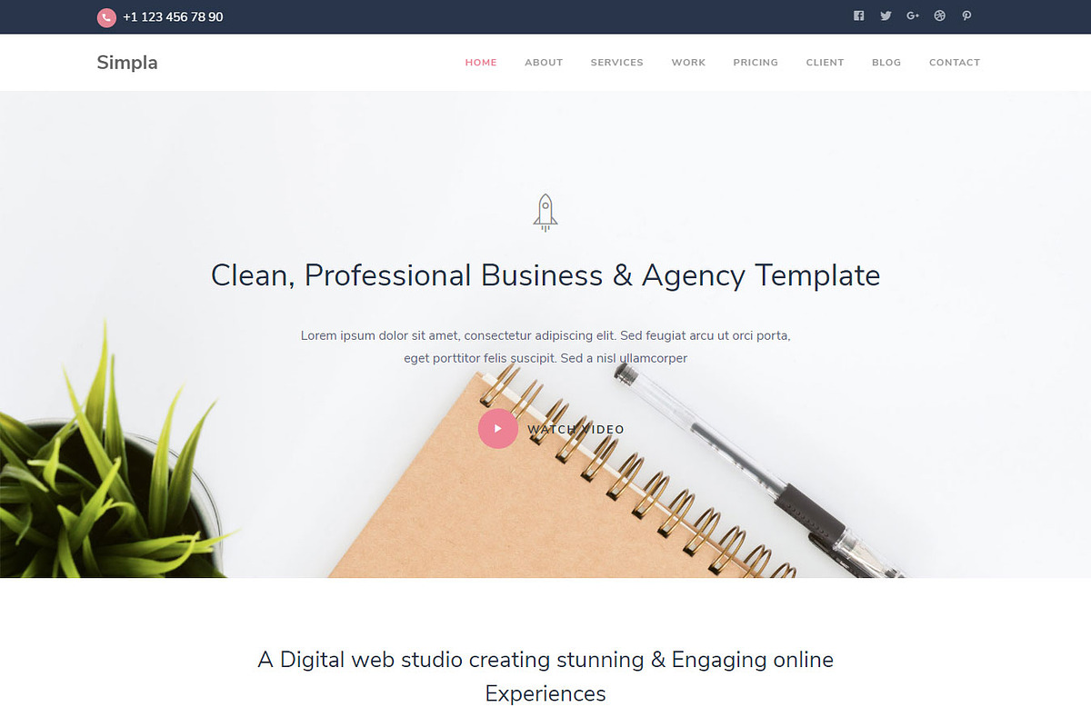 Simpla - Business & Agency Template, a Websites & App Template by Pichforest Studio (Photo 1 of 4)