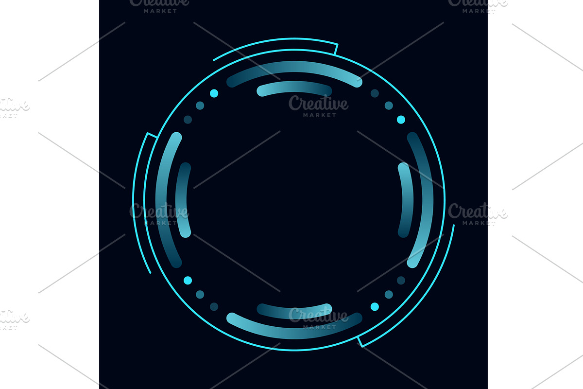 Hud round frame or border, sci, a Technology Illustration by Things for designers