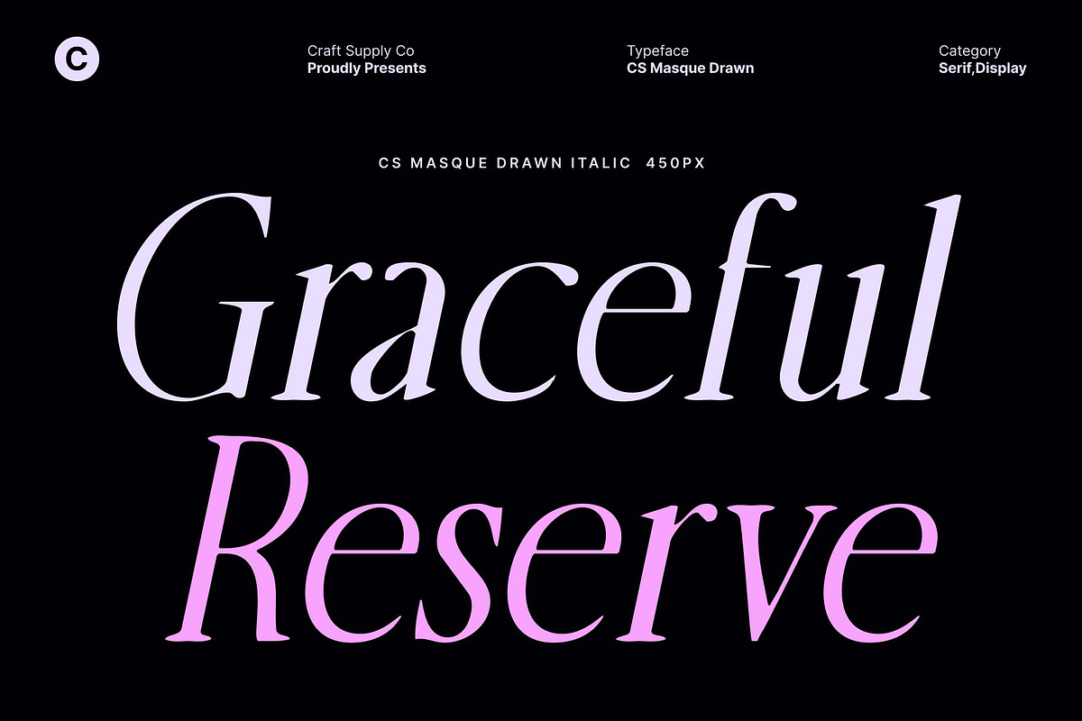 CS Masque Drawn, a Serif Font by Craft Supply Co. (Photo 4 of 8)