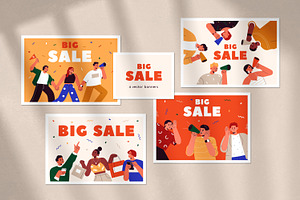 Big sale banners, ad backgrounds set, a Background Graphic by Good Studio
