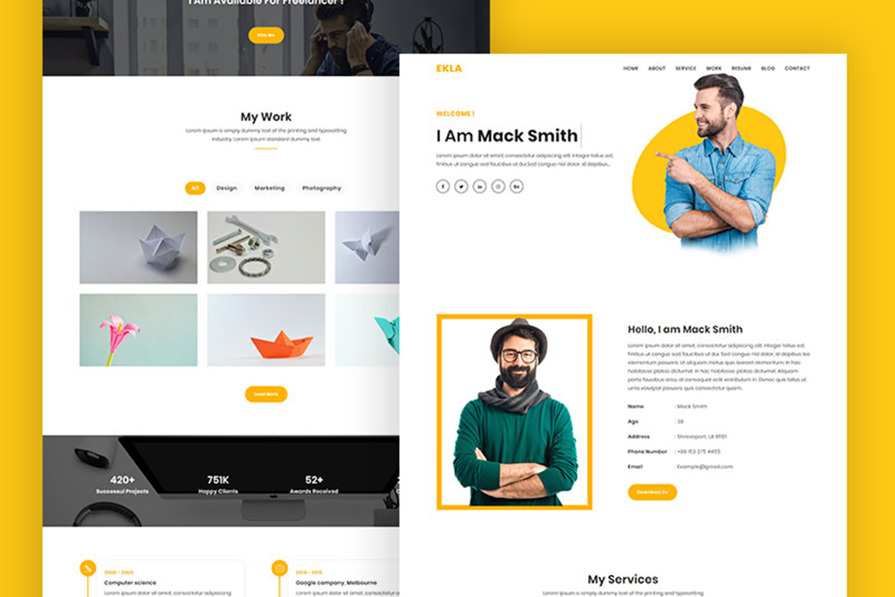 HTML Website Portfolio Template | Creative Market