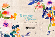 Morning Bloom-Watercolor Floral Set, an Illustration by SmallHouseBigPony (Thumbnail 3 of 4)