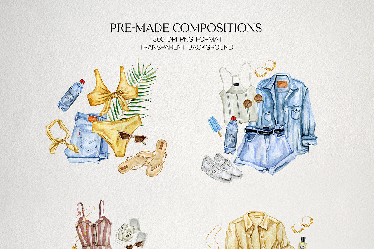 Summer's Time Watercolor collection, a Food Illustration by CrystalinaShop (Photo 3 of 4)
