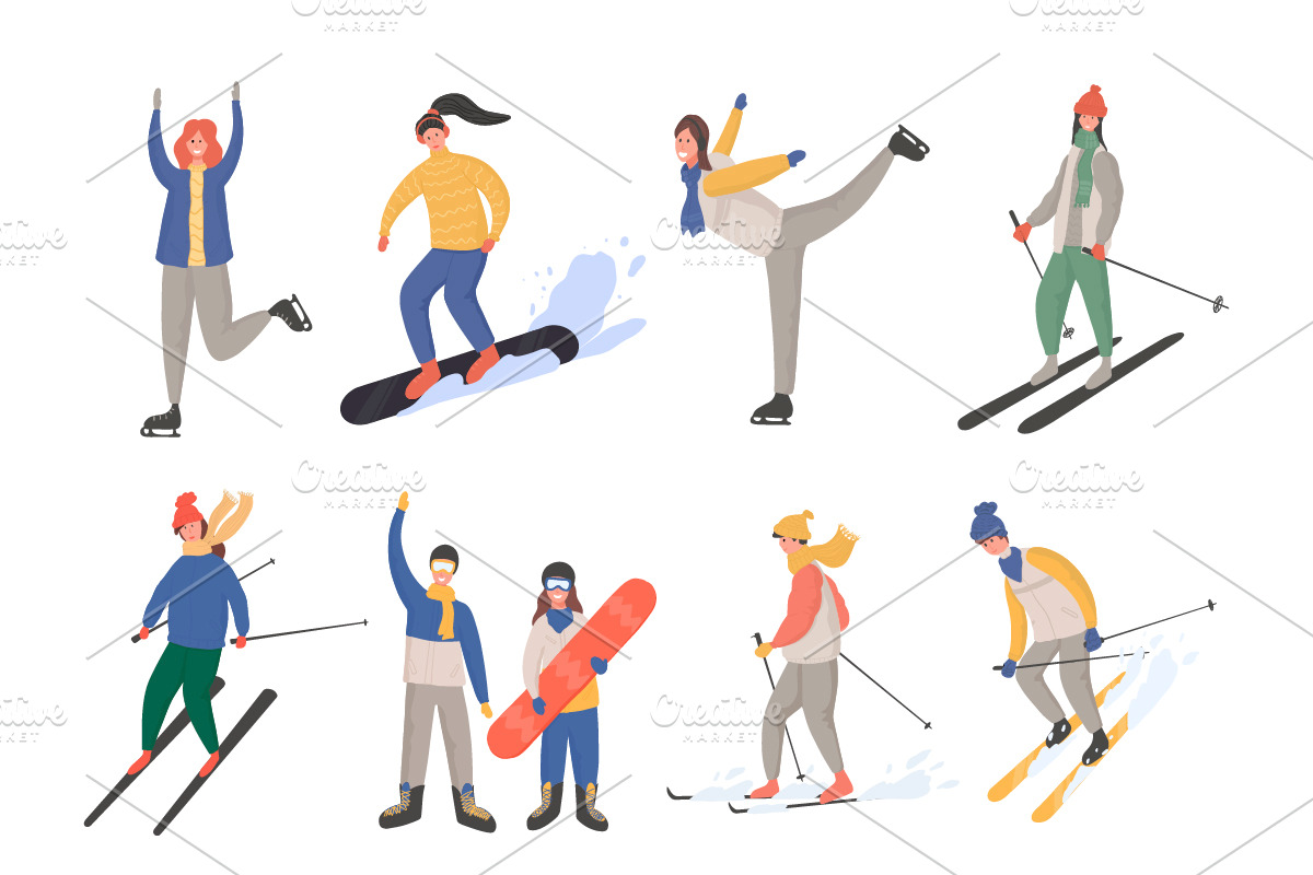 Winter sport people characters, a Person Illustration by Thkatefox (Photo 3 of 7)