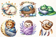 Sleeping Baby Animal Clipart, an Illustration by Pixels.Craft (Thumbnail 2 of 7)