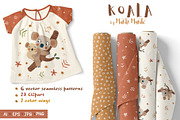 koala seamless pattern & Clipart, a Background Graphic by Marta Munte Designs (Thumbnail 1 of 4)