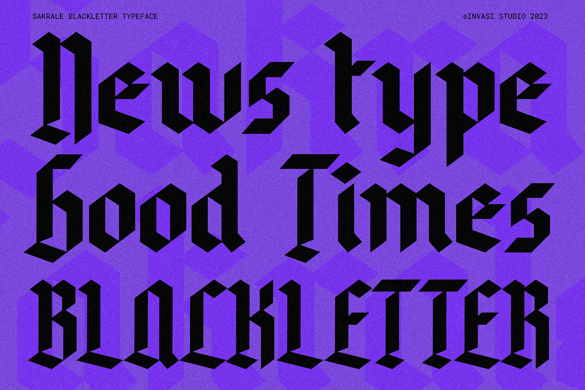 Sakrale - Modern Blackletter, a Blackletter Font by Invasi Studio (Photo 2 of 8)