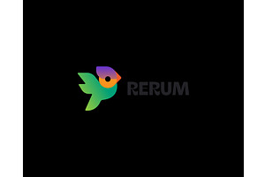 Parrot vector logo. Bright macaw, an Animal Illustration by Bureau