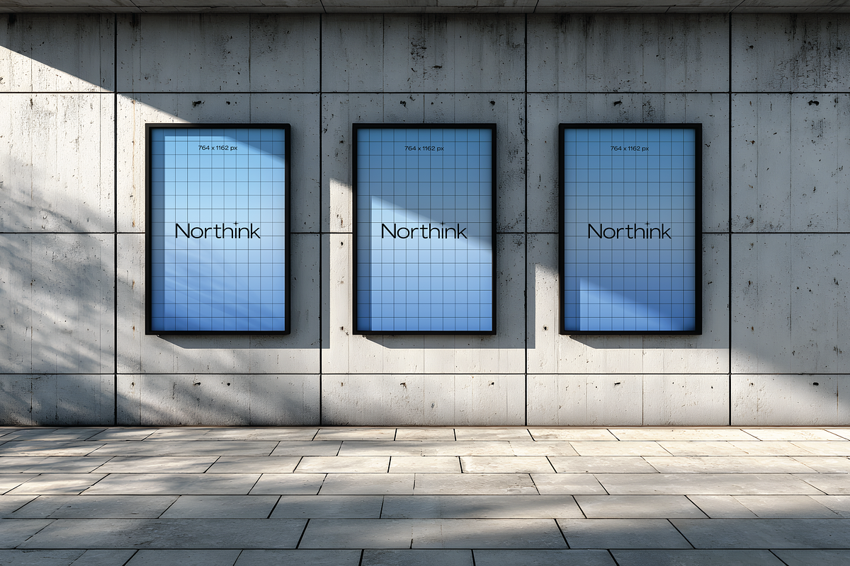 Modern Triple Poster Mockup, a Mockup by Northink (Photo 2 of 2)