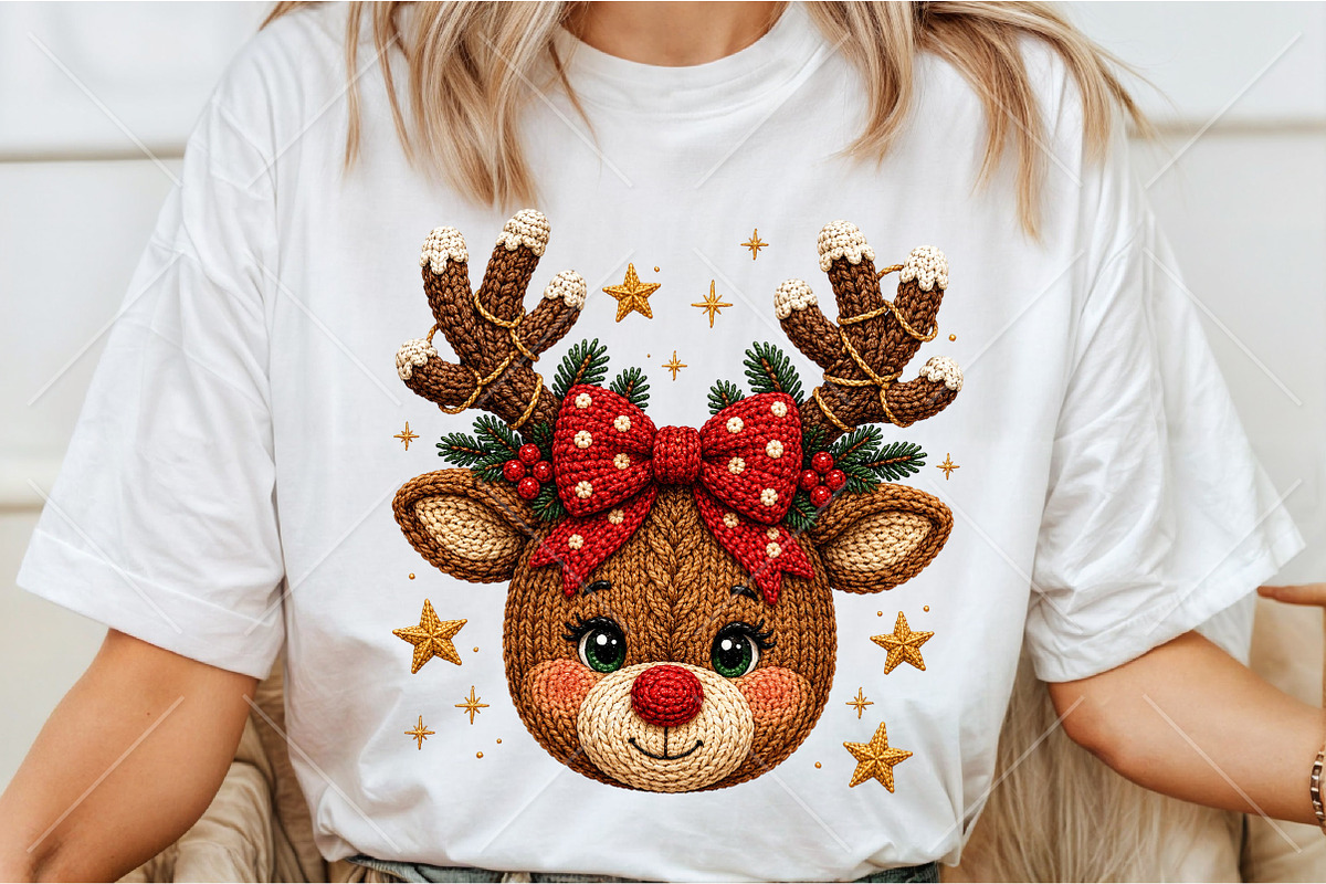 Christmas Reindeer Sublimation PNG, a Seasonal Illustration by Canvas Craft (Photo 3 of 6)