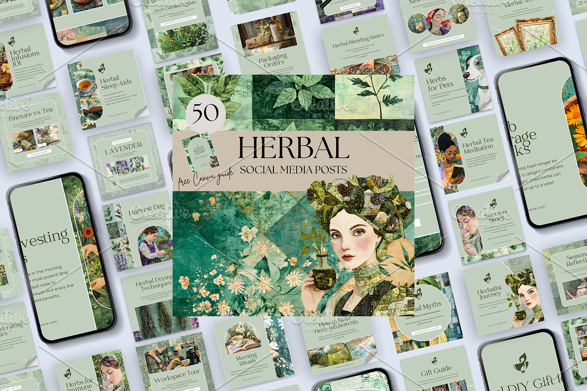 HERBAL MEDICINE SOCIAL MEDIA POSTS, a Social Media Template by Daring Digies (Photo 1 of 9)