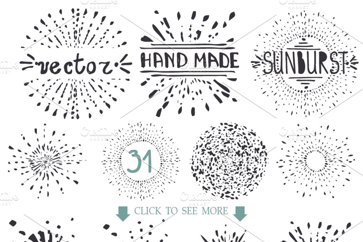 Burst ray pattern brushes set preview 4
