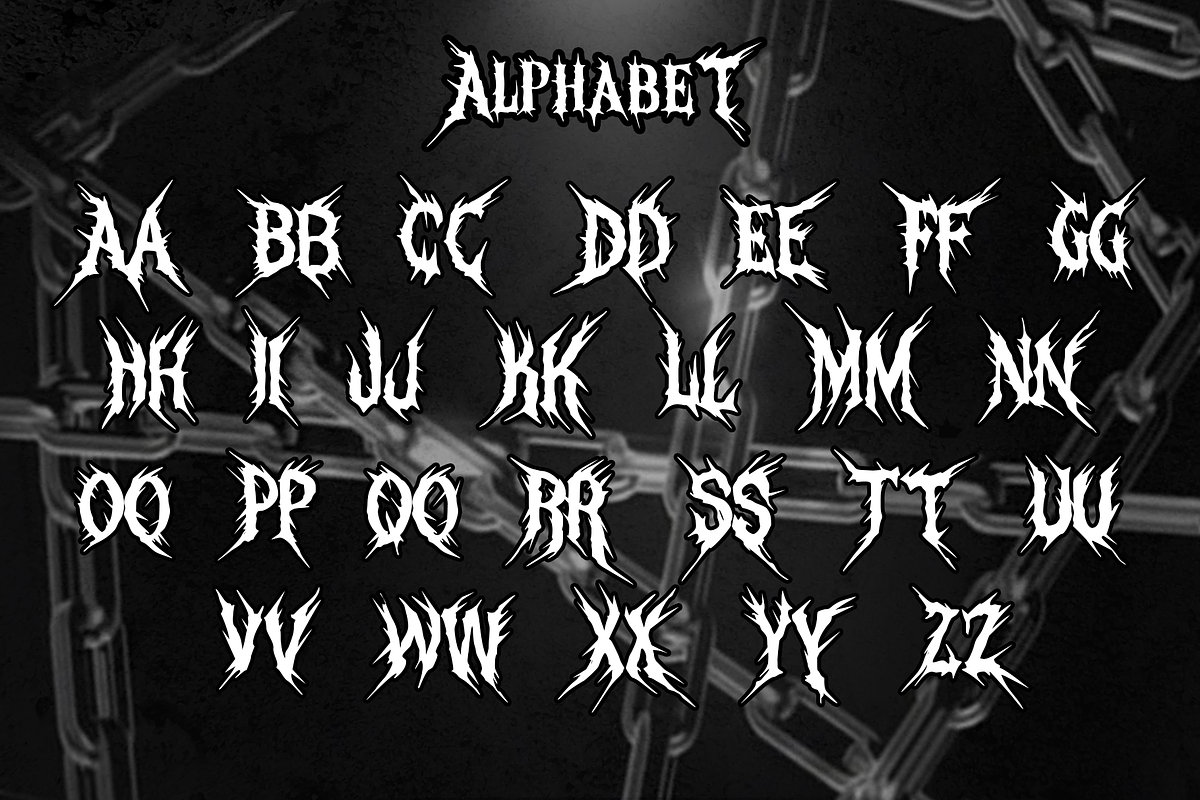 SURVIVOR METAL FONT, a Blackletter Font by dansdesign (Photo 4 of 7)