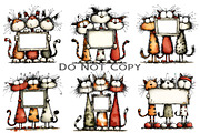 Christmas Whimsical Cats Clipart, an Illustration by Craft Nest (Thumbnail 3 of 10)