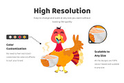 Turkey Cartoon Stickers Set, an Emoji Icon by Vectors Market (Thumbnail 3 of 6)