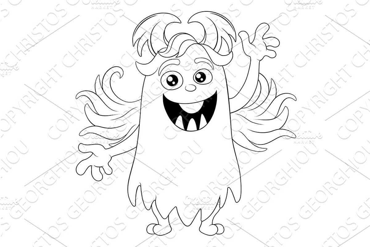 Monster Alien Cute Cartoon Funny, an Illustration by Christos Georghiou