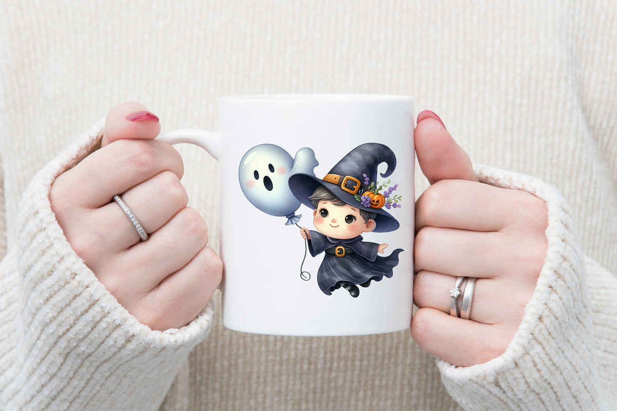 Cute Halloween Witch Clipart, a Graphic by designcity5 (Photo 4 of 5)