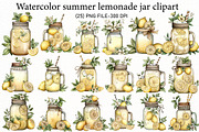 Watercolor summer lemonade jar clipa, an Illustration by Designworld (Thumbnail 1 of 5)