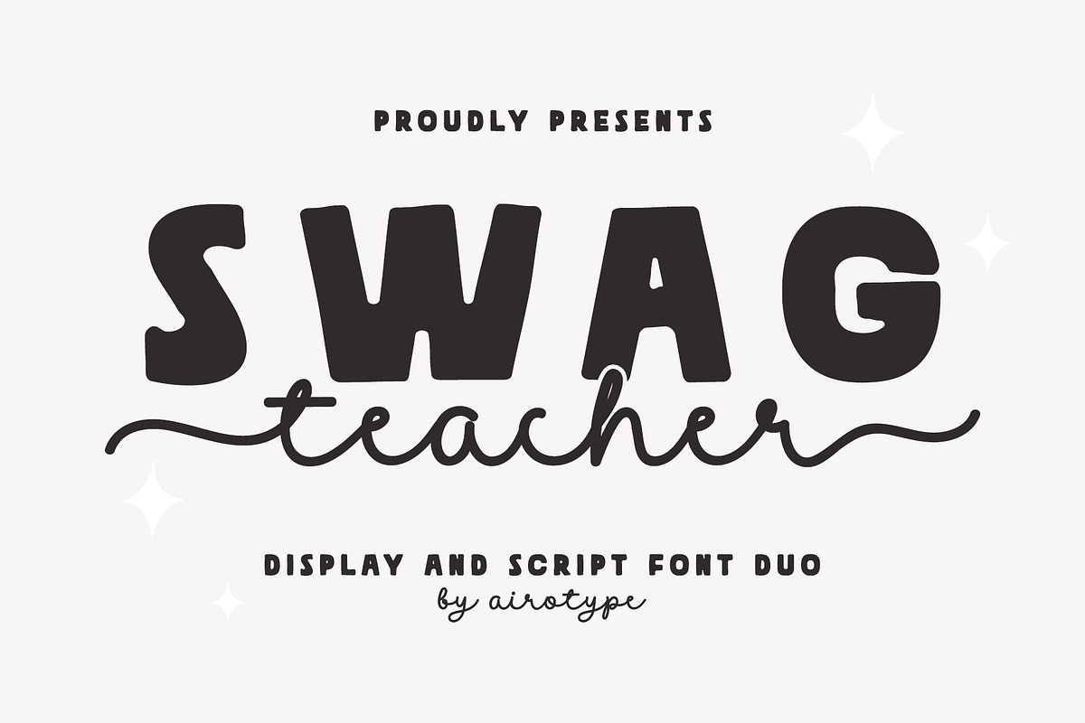 Swag Teacher | Fun Font Duo, a Handwritten Font by Airotype (Photo 1 of 13)