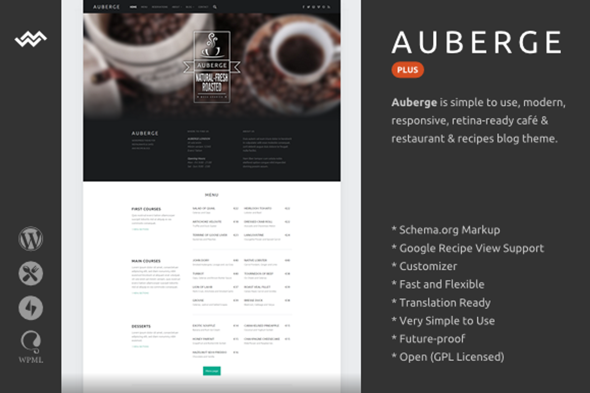 Auberge Plus | WordPress Theme, a WordPress Template by WebMan Design (Photo 1 of 3)
