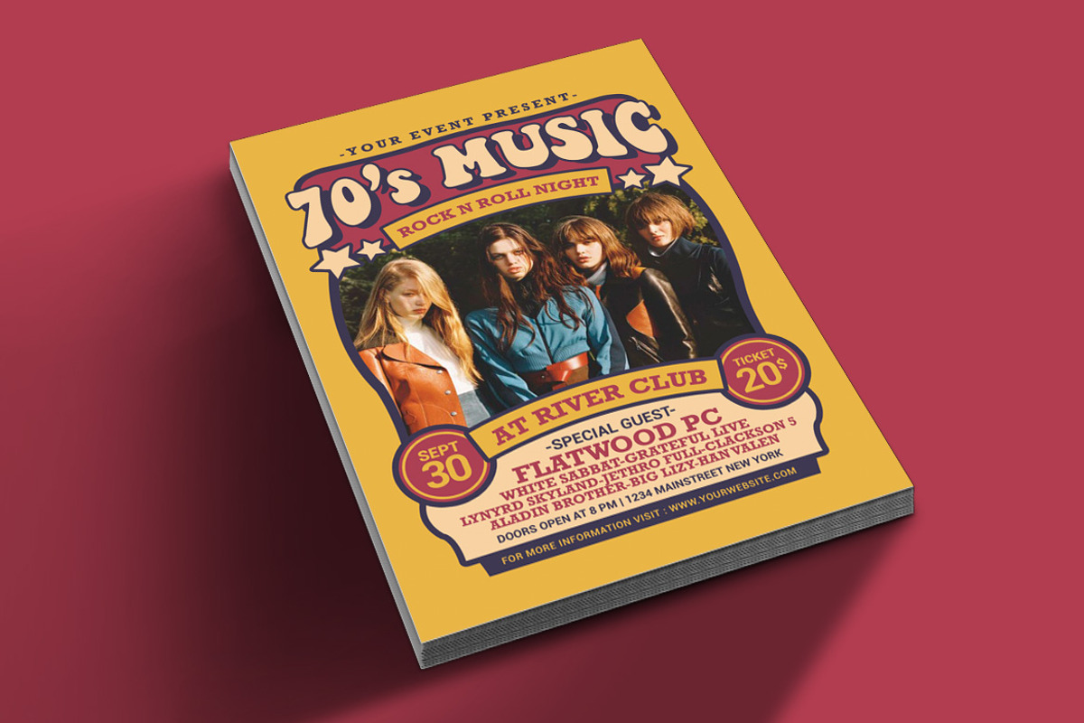 70's Music Show, a Flyer Template by Muhamad Iqbal hidayat (Photo 3 of 4)
