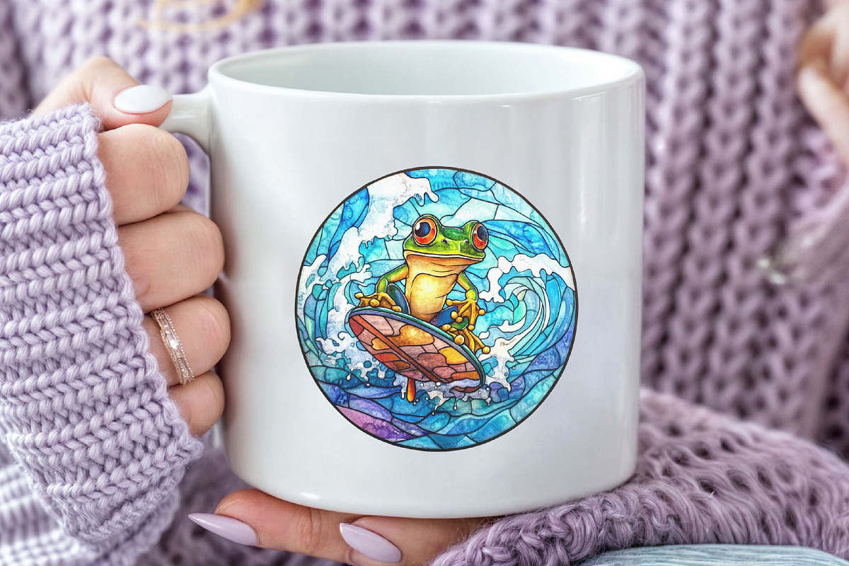 Frog Enjoying Summer Stained Glass, an Illustration by Craft Nest (Photo 5 of 6)