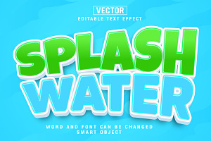 Splash Water Vector 3D Editable Text