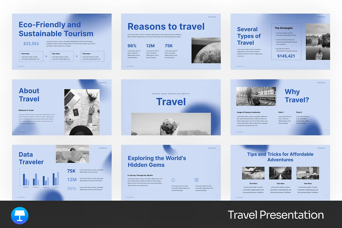Travel Tourism Keynote Templates, a Presentation Template by Fit-tee (Photo 1 of 4)