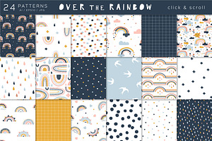 Rainbow Clipart & Pattern Set