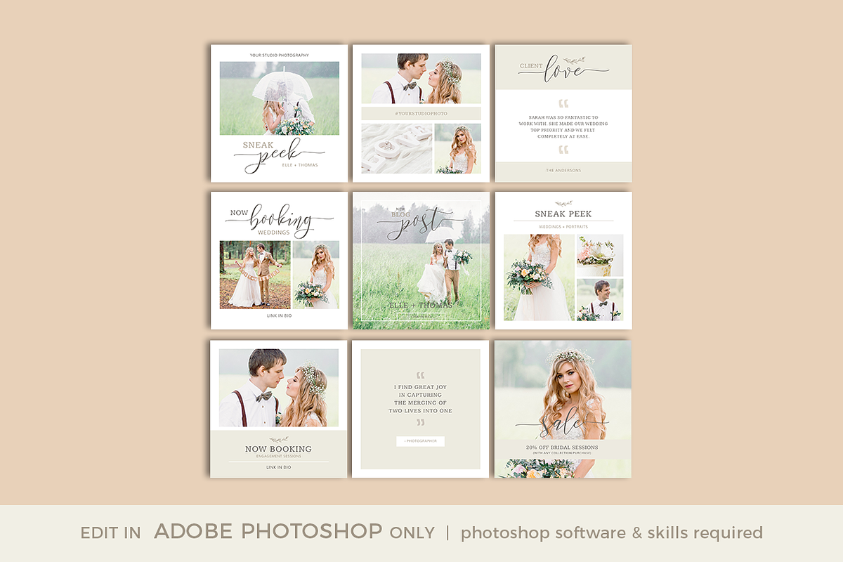 Wedding Instagram Templates, a Social Media Template by Digiluxe (Photo 3 of 3)