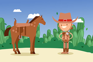 Cowboy Sheriff Cartoon Character