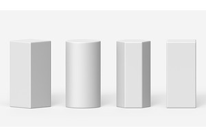 White 3d Render Pillar Podium