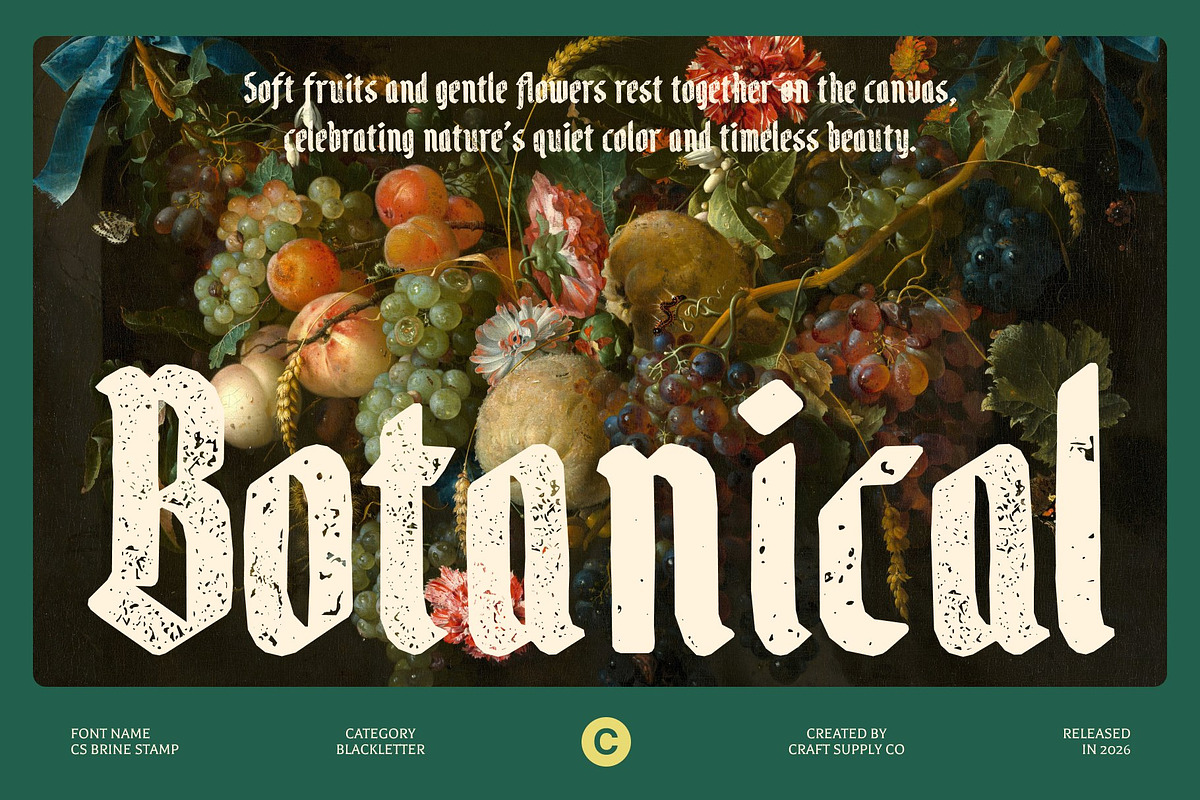 CS Brine Stamp, a Blackletter Font by Craft Supply Co. (Photo 5 of 8)