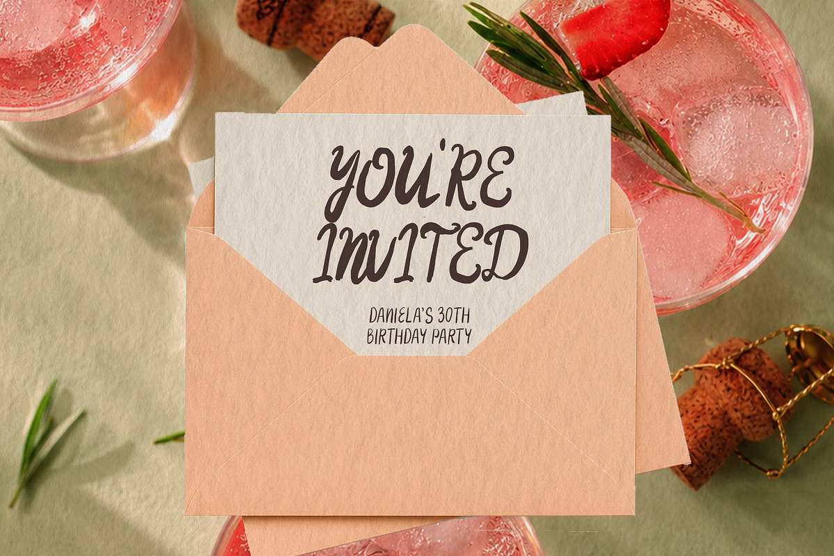 Peaches & Prosecco a Summer Duo Font, a Handwritten Font by BilberryCreates (Photo 5 of 12)