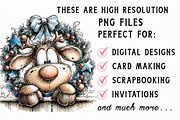 Whimsical Funny Reindeer Clipart, an Illustration by Libby Wishes (Thumbnail 7 of 7)