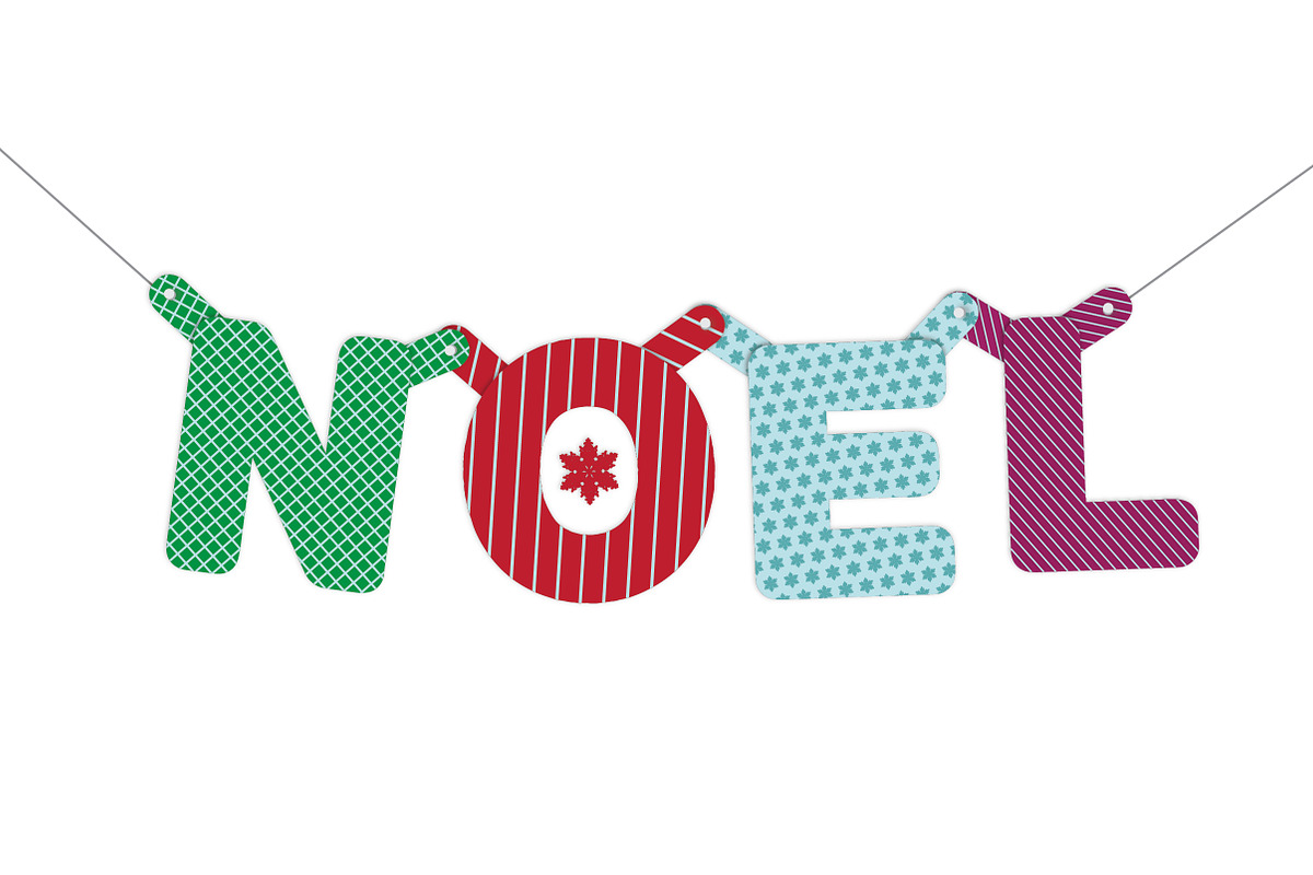 Noel Holiday Type String Banner, an Object Graphic by cvcreative (Photo 2 of 2)