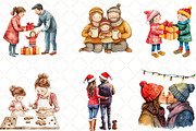 Christmas Family Clipart, an Illustration by Black Bird Studio (Thumbnail 2 of 6)