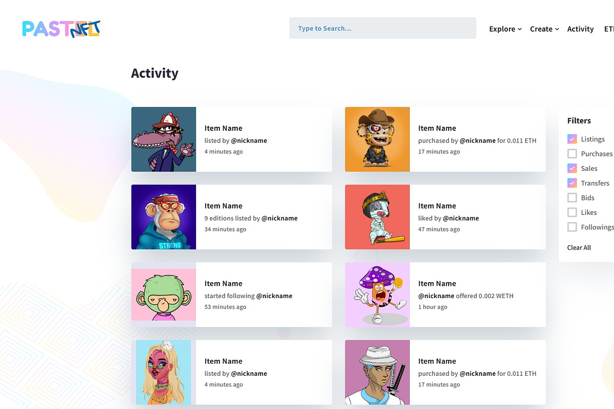 Pastel NFT marketplace HTML template, a Bootstrap Template by IG Design (Photo 3 of 11)