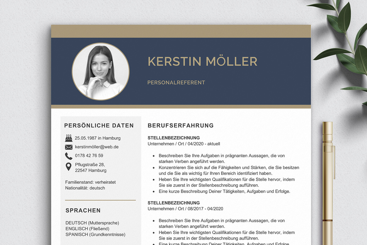 Lebenslauf Vorlage / Resume Template, a Resume Template by Klamp Studio (Photo 1 of 10)