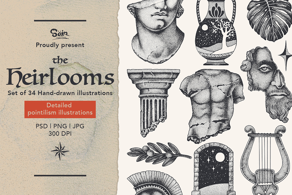 Pointillism graphics, a Decorative Illustration by Soir Creative (Photo 1 of 13)