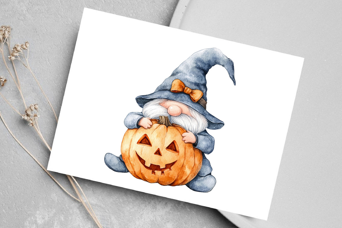 Watercolor Kawaii Halloween Gnome, an Illustration by Canvas Craft (Photo 6 of 7)
