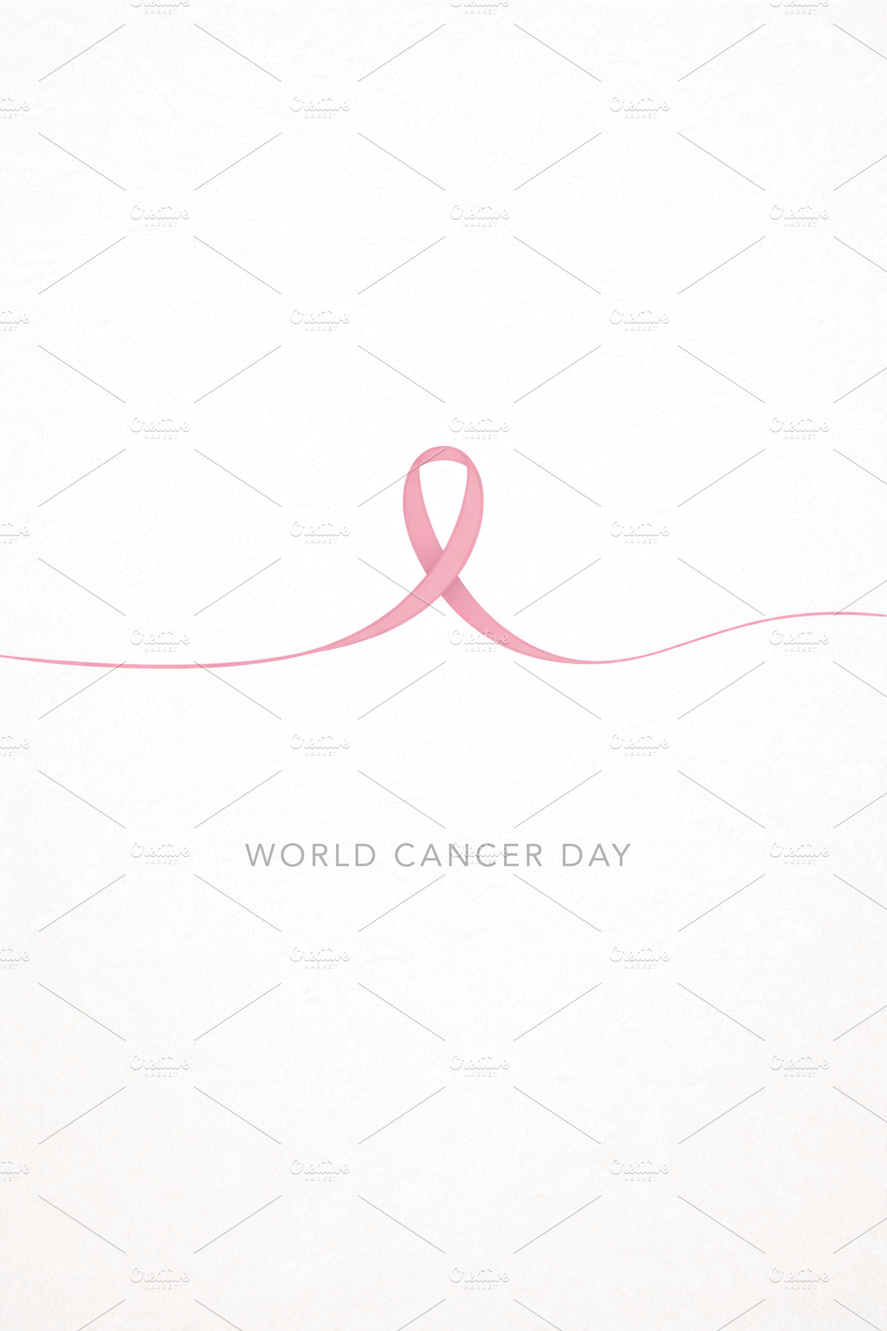 text world cancer day and ribbon, generative AI, a Photo by Nito