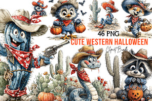 Cute Western Halloween Clipart
