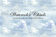 Watercolor Sky and Clouds. Patterns, a Decorative Illustration by Slastick (Thumbnail 2 of 8)